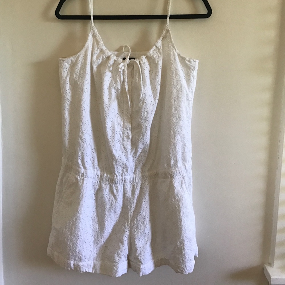 J. Crew White Eyelet Romper