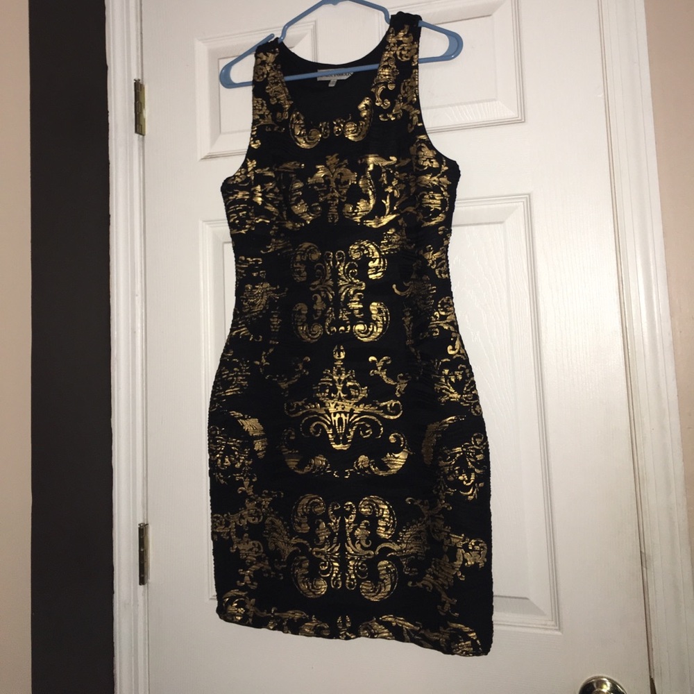 Black dress w/ gold detail