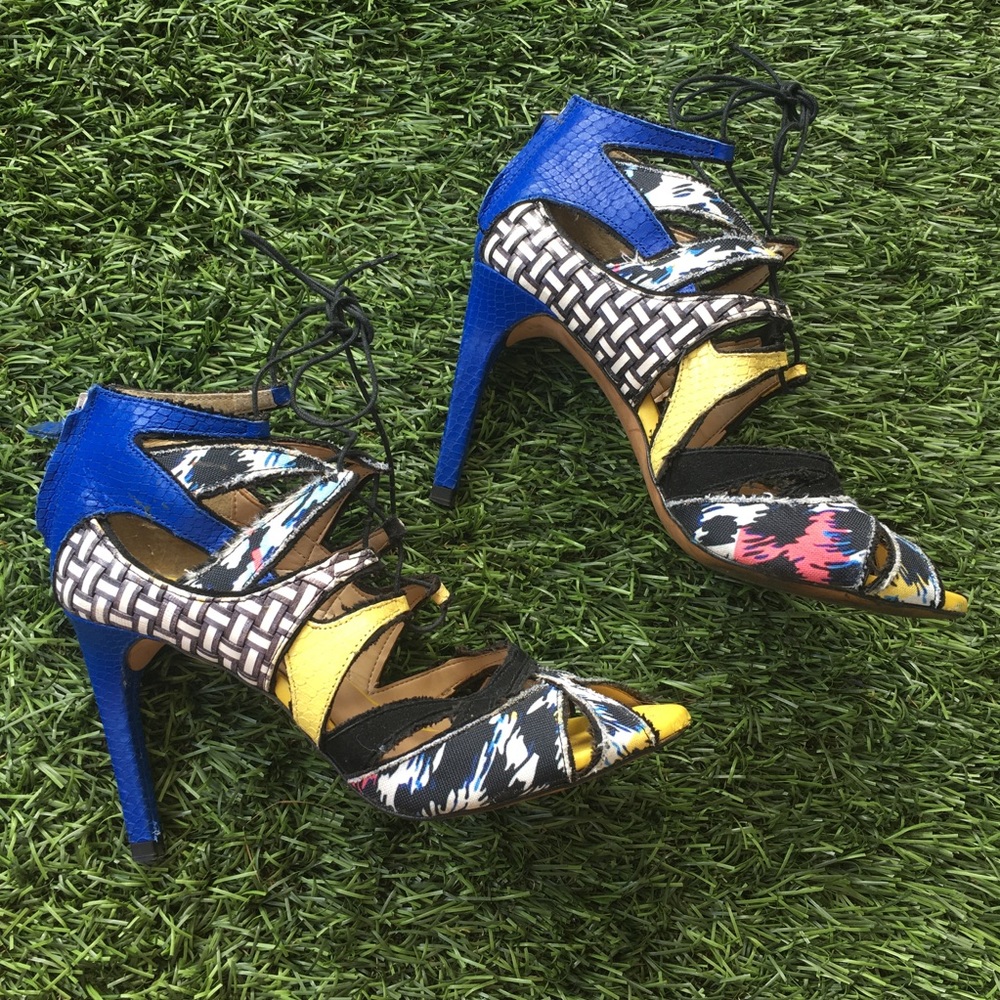 Zara colorful fun lace-up heels