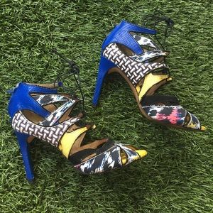 Zara colorful fun lace-up heels