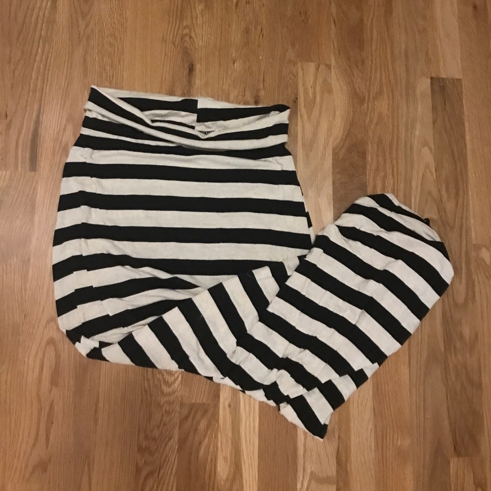 Black & white striped maxi skirt