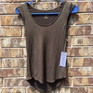 Jennifer Lopez brown and gold sparkly tank sz: XS