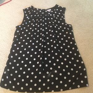 Sleeveless polka dot blouse