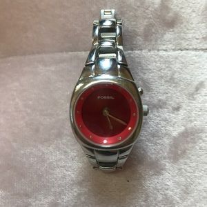 Silver Fossil Watch