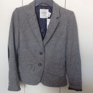 NEVER WORN!! Gray Tweed Blazer with Elbow pads