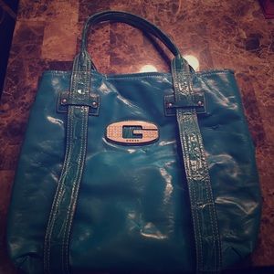 Guess Teal Tote Large