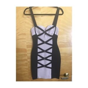 Blush and black bandage dress🔥🔥