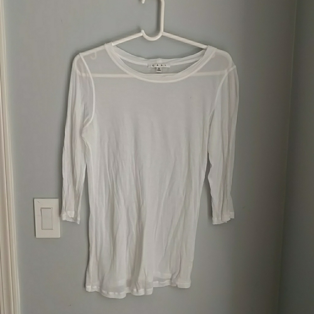 White sheer top100% moda