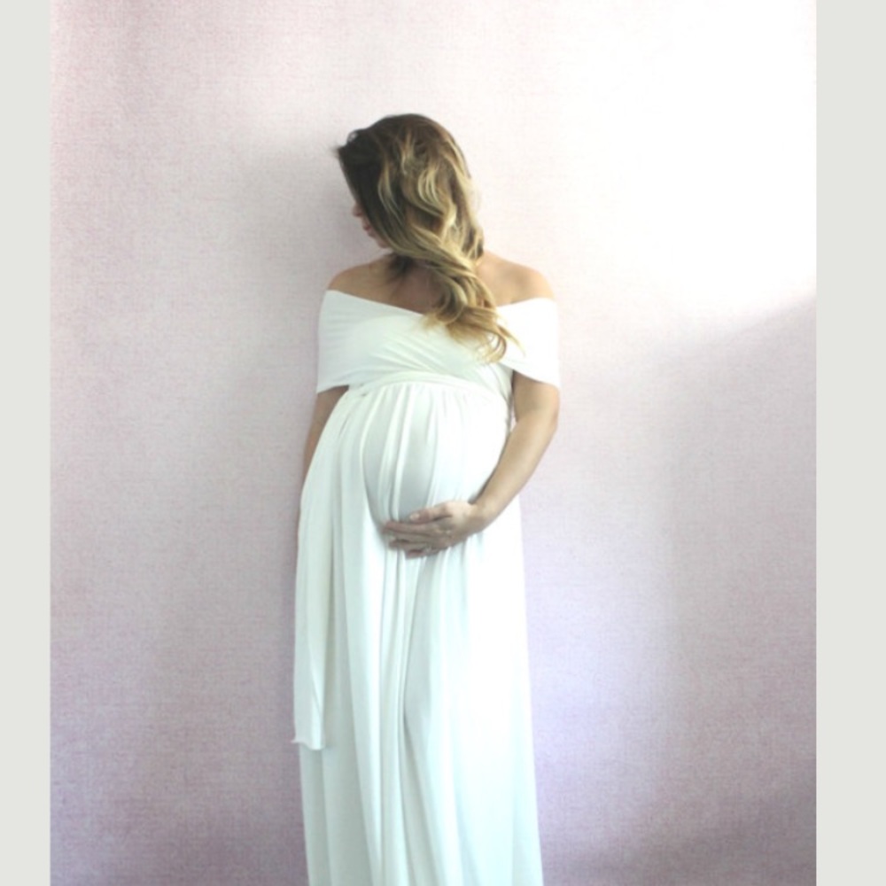 Maternity wrap soft cotton handmade knit dress