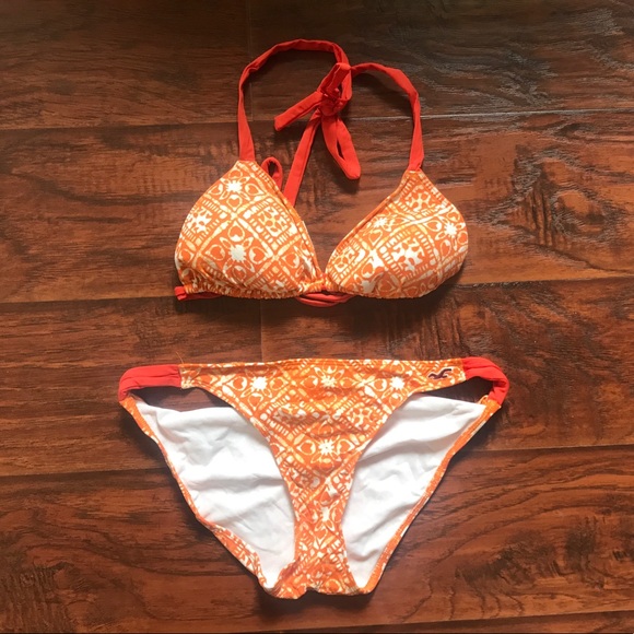 hollister orange bikini