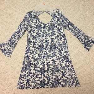 Blue Floral Short Dress