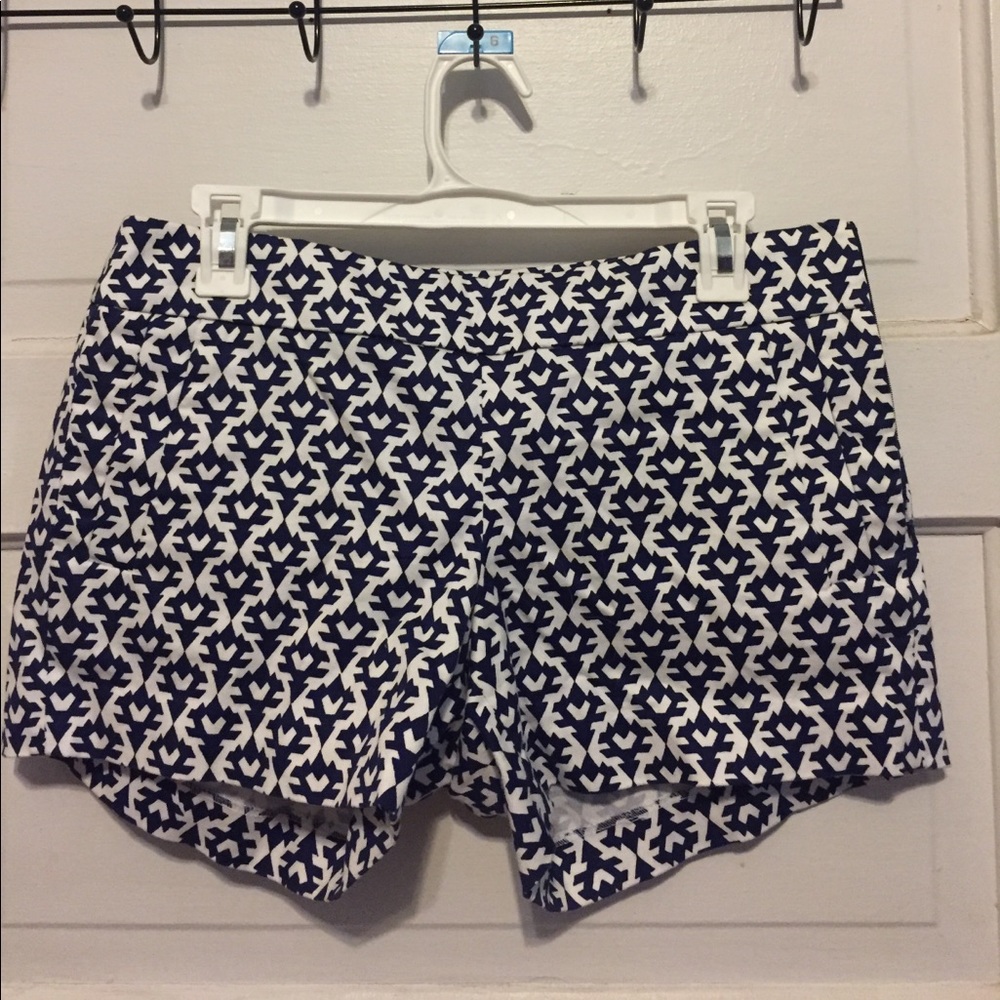 J. CREW Patterned Shorts - Navy Blue