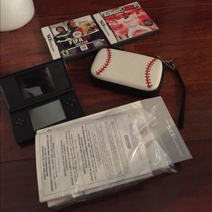 Nintendo DS lite!! Navy blue w/ baseball case