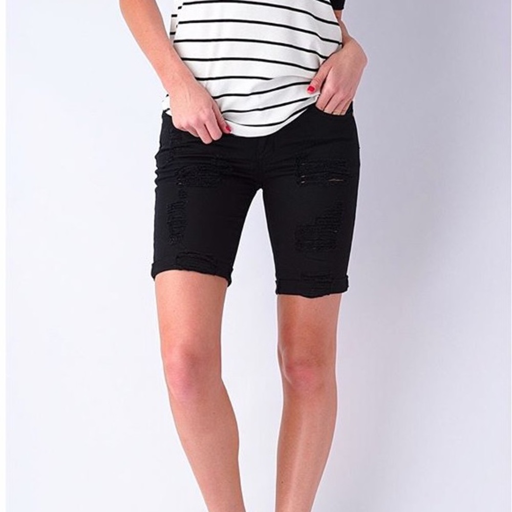Black twill shorts