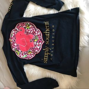 simply southern navy and pink shirt