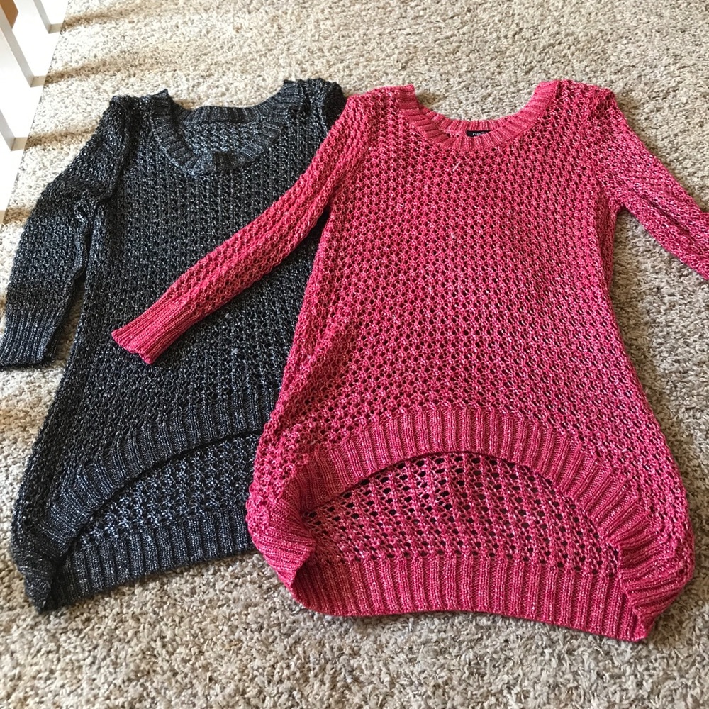 Black and hot pink mesh tops. Worn up to 5 times.