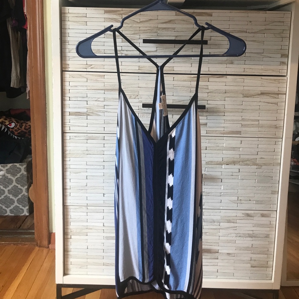 Ella Moss Blue Patterned Tank Top