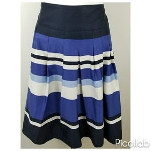 Stripped Blue Pleated Skirt