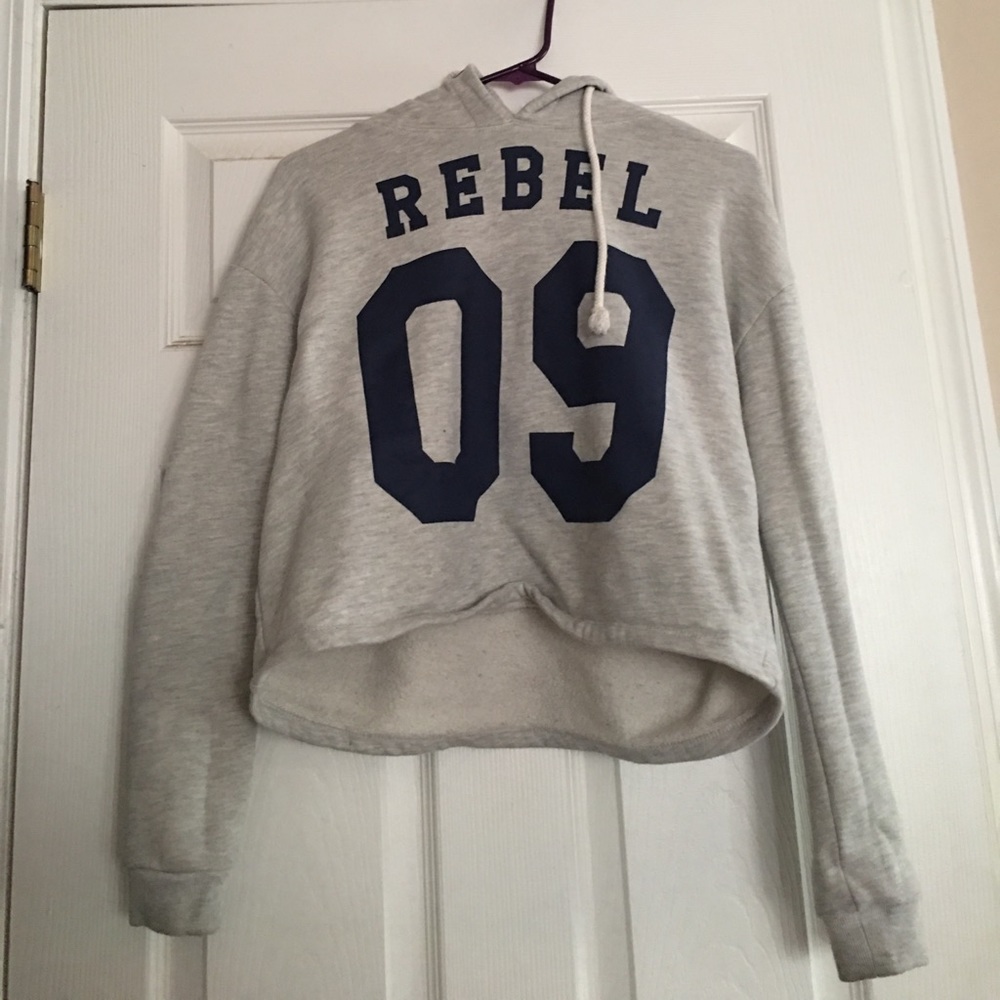 Grey cropped sweatshirt/hoodie