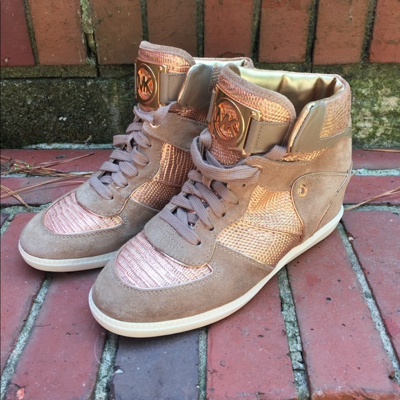michael kors hidden wedge sneakers