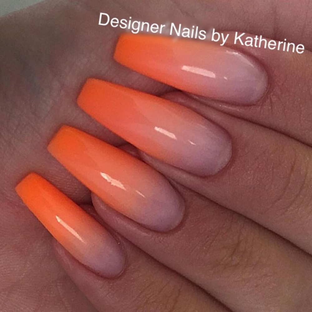 Ombré UV Gel Coffin Nails By Katherine