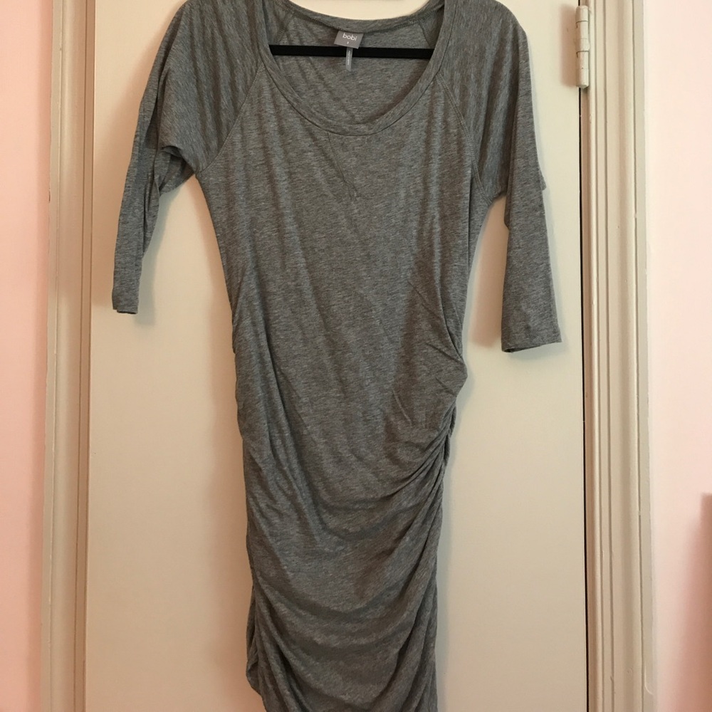 Heather grey fitted jersey dress