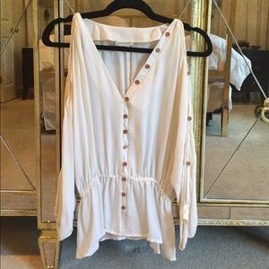 Jamison White Silk Top Small