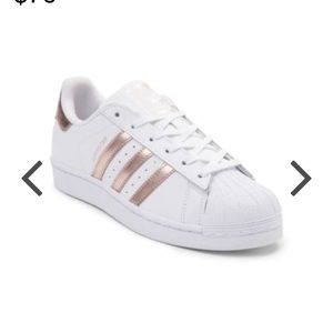 Adidas superstar rose gold sneakers!! Barely worn