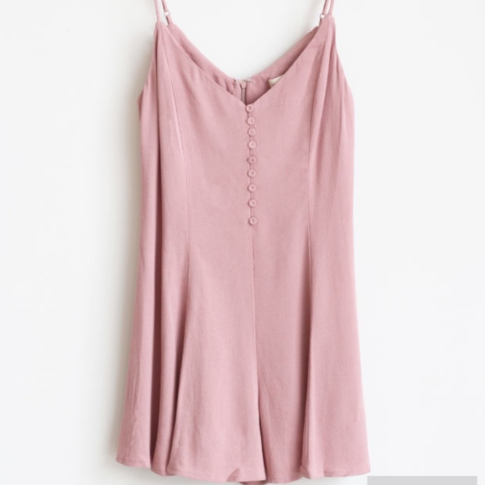 Muave (pink/purple) button up romper size L