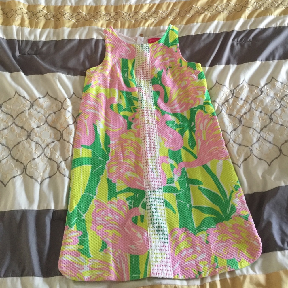 Lilly Pulitzer Fan Dance Flamingo Girls Dress