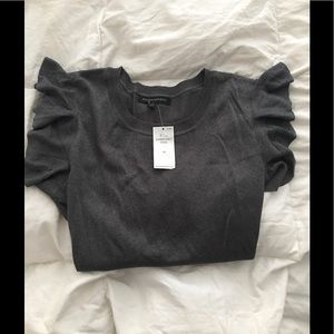 NWT! BR Gray Ruffled Sweater Tank size M