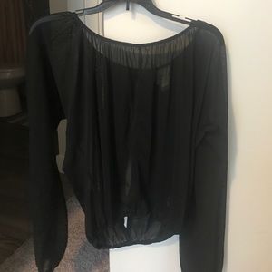 Black polyester blouse