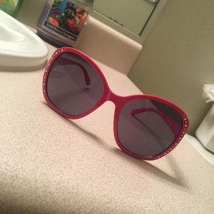 Hot pink sunglasses with studs! Never worn!