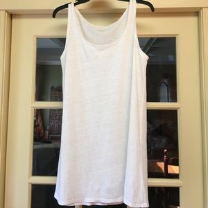 Eileen Fisher 200% White Linen Sleeveless Tunic M