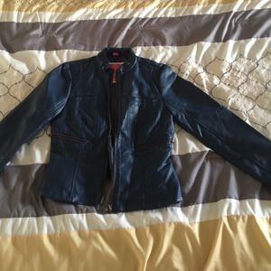 Girls blue pleather jacket