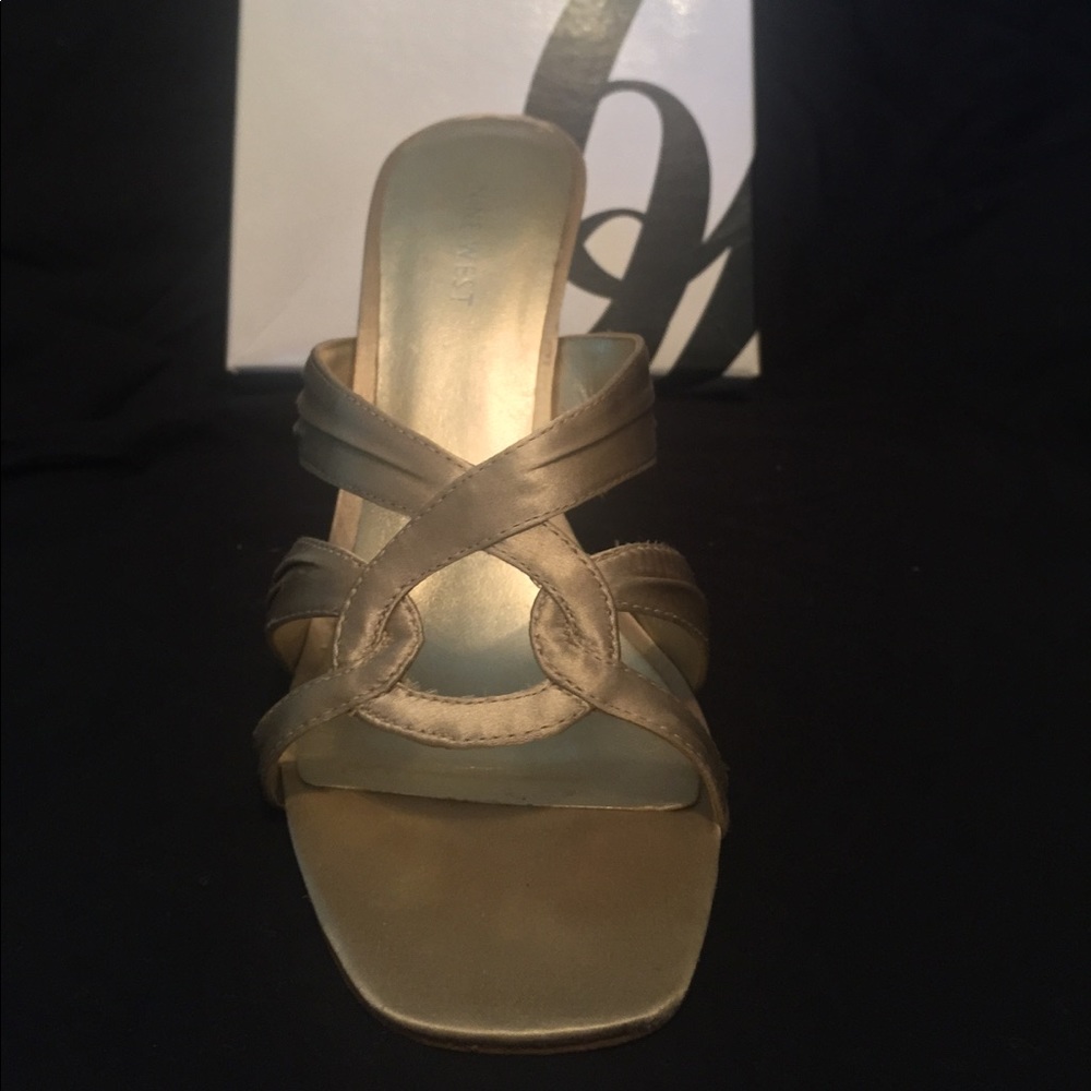 Nine West light Gold Satin Heels