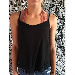 Lace black tank top