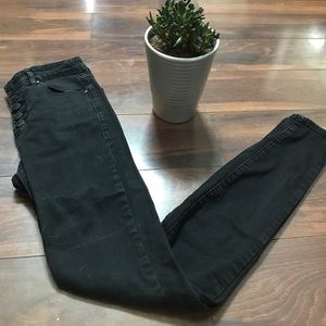 High waist black denim