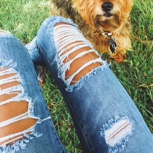 PACSUN MID RISE RIPPED SKINNY JEANS