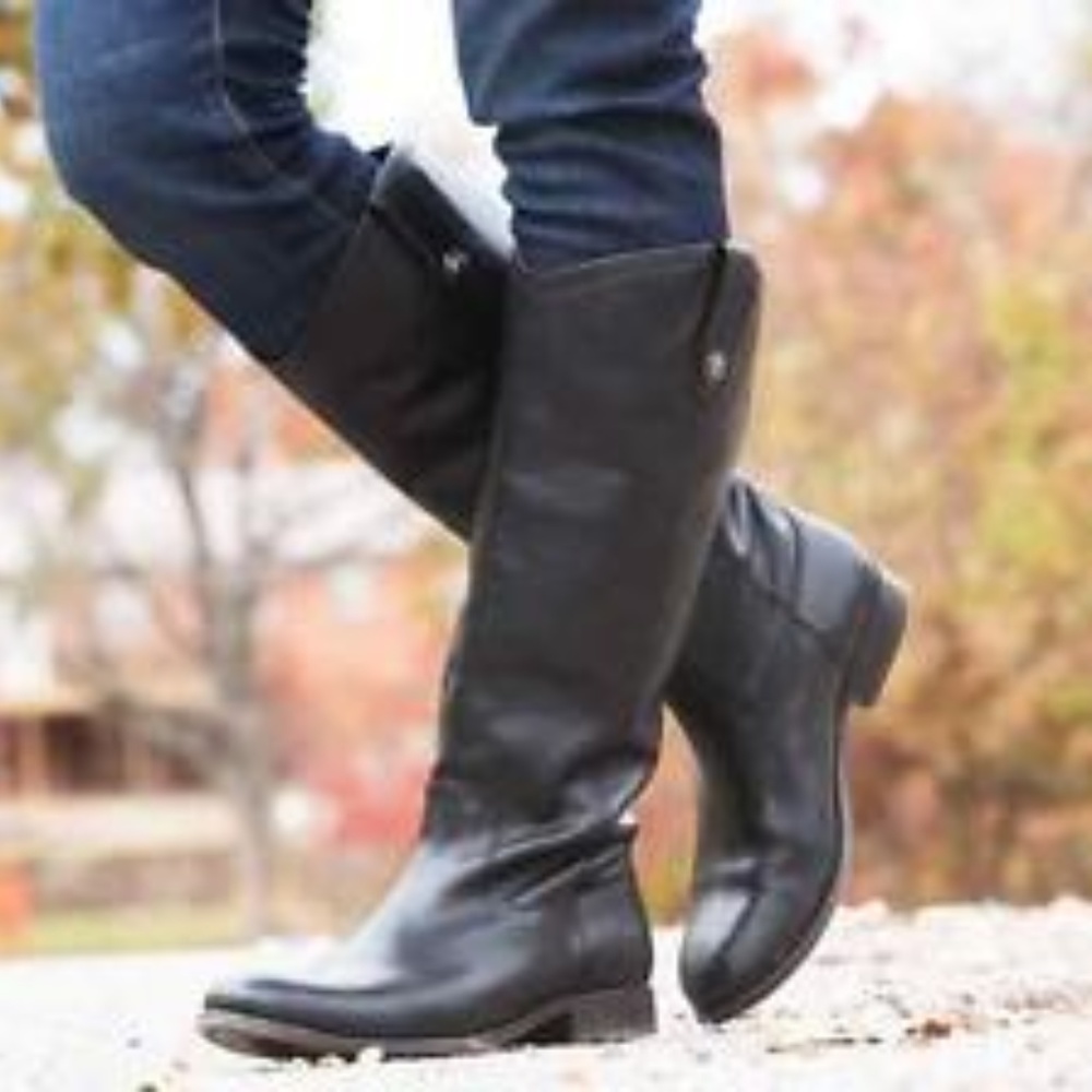 Frye Melissa Button Boots Extended Calf Black 9.5