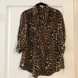 Leopard Print Express Portofino Blouse