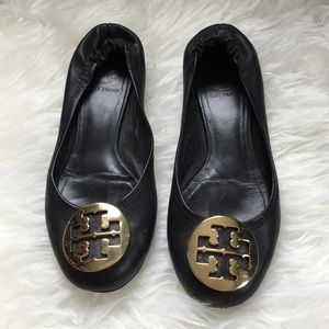 [Tory Burch] Black/Gold Classic Reva Ballet Flats