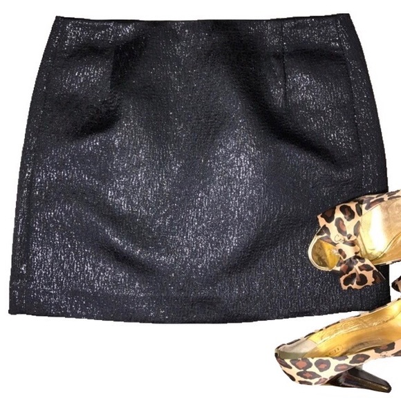 J. Crew Dresses & Skirts - J Crew Silk Shimmer Black Mini Skirt
