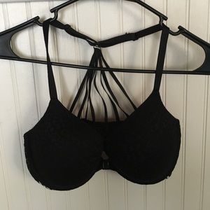 VS Pink Black Cheetah Front Clasp Bra