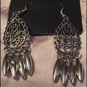 Silver Dreamcatcher Like Earrings