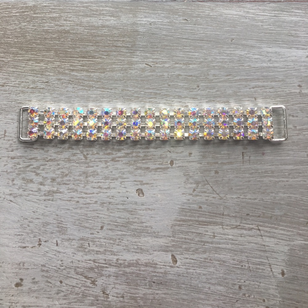 Silver/Crystal AB Bikini Connector