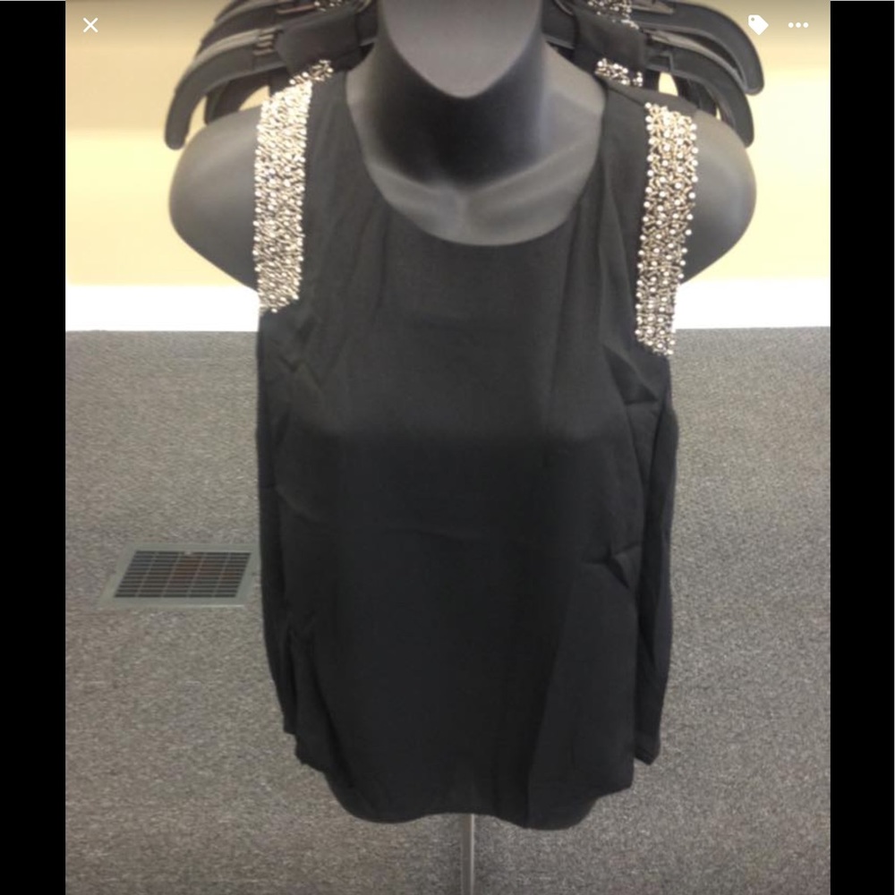 Chiffon black tank top LOWEST PRICE