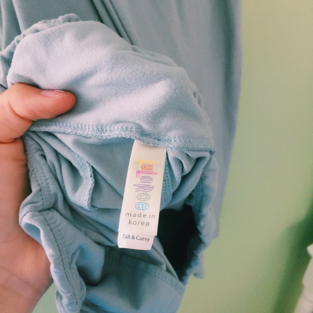 LuLaRoe TC mint/gray leggings