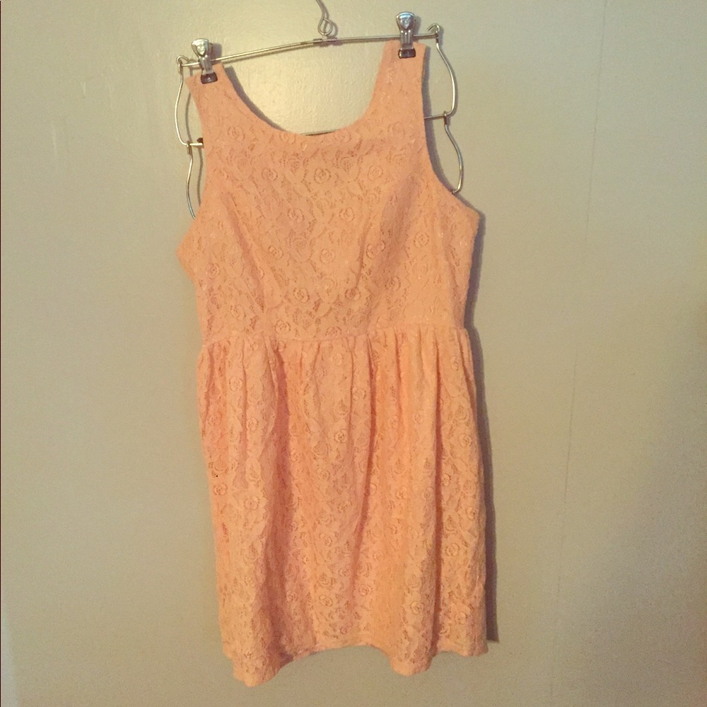Pink Lace Mid Thigh Dress