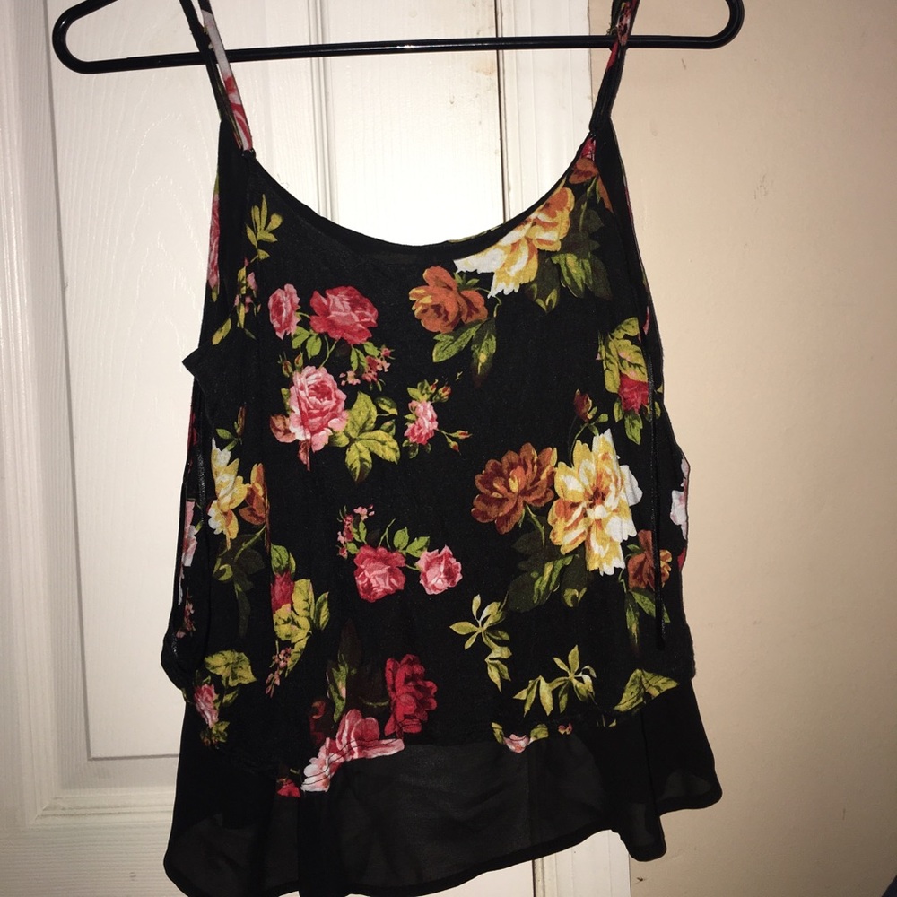 Floral crop tank top